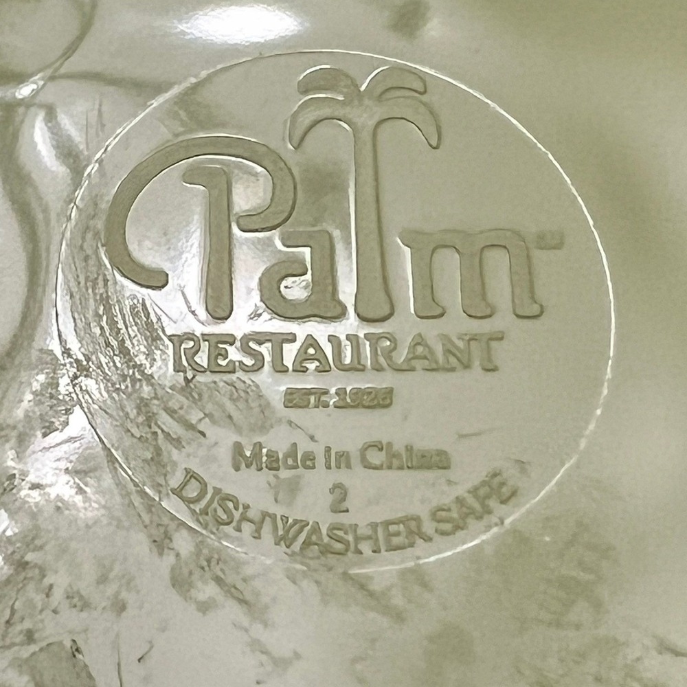 Palm Restaurant Pasta Salad Bowls Set of 2 8" Green Very Good Scroll Distressed - Picture 8 of 8